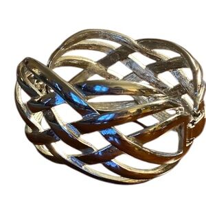 Vintage Monet Silver tone braided bracelet for women